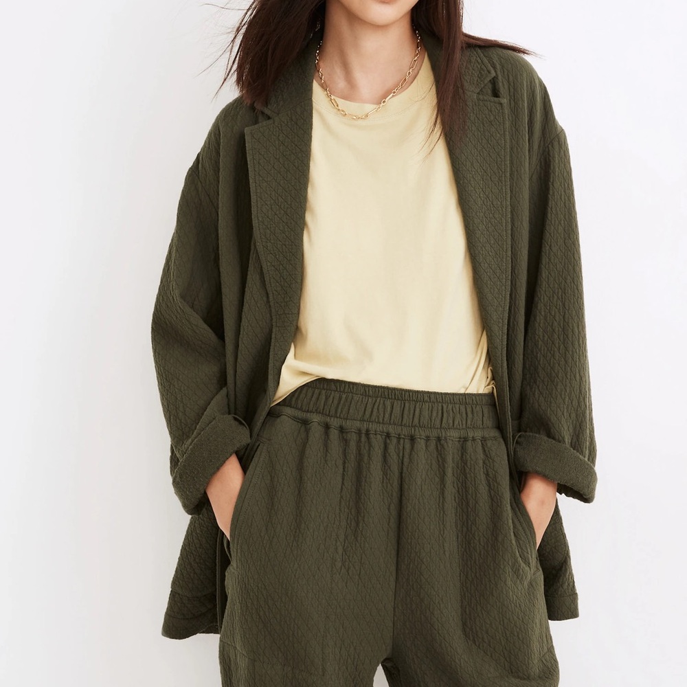 Madewell Olive Quilted Blazer